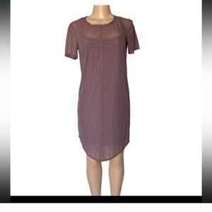 lululemon athletica Sheer Mauve Short Sleeve Midi Dress